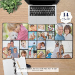 Custom 14 Foto Collage Modern Simple Schreibtischunterlage<br><div class="desc">Erstellen Sie Ihre eigene Foto-Tischmatte, indem Sie diese leicht hochzuladende, einzigartige Collage-Vorlage für Fotos mit 14 verschiedenen Formen und Größen in Ihrer Hintergrundfarbe verwenden. Zeigt Lieblingsbilder von Familie, Freunden, Haustieren und Urlaubsreisen. Ändern Sie die Farbe oder fügen Sie Text zu personalisieren in EDIT. Umgeben Sie sich mit Foto-Erinnerungen in Ihrem...</div>