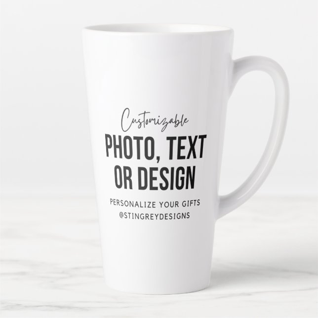 Custom 17 oz Latte Mug | Personalized Coffee Cup Milchtasse (Rechts)