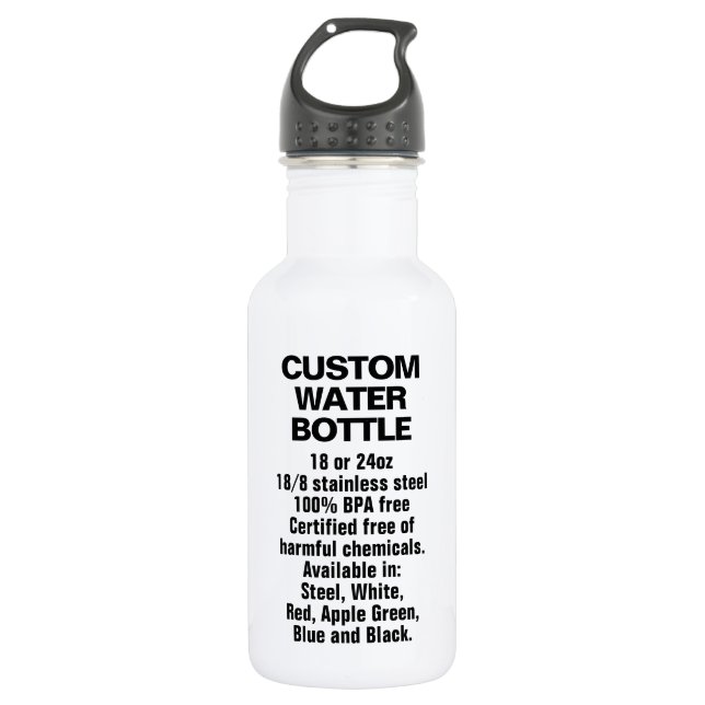 Custom 18oz WHITE Stainless Steel Water Flasche Edelstahlflasche (Vorderseite)