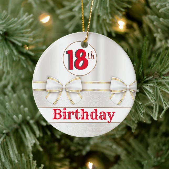 CUSTOM 18th Birthday Keramik Ornament (Baum)
