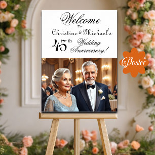 Custom 1 Foto 45. Hochzeitstag Begrüßung Poster