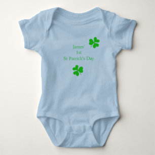 Custom 1. Saint Patrick's Day Lucky Kleeblatt Boy Baby Strampler