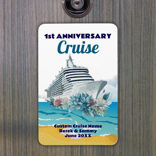 Custom 1st Anniversary Cruise Cabin Door Magnet (Custom 1st Anniversary Cruise Cabin Door Magnet
)