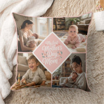 Custom 1st Mother's Day Photo Collage Pink Floral