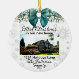 Custom 1st Xmas New Zuhause Fotos Street Address Keramik Ornament