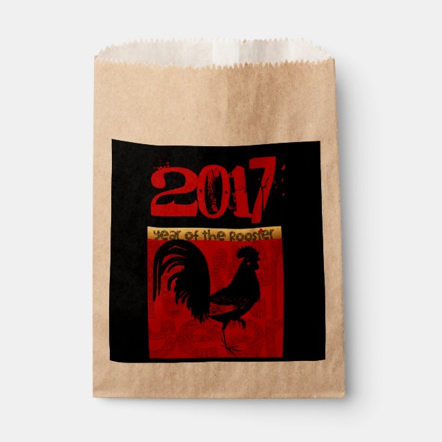Custom 2017 Rooster Chinese New Year Fevor Bag Geschenktütchen (Vorderseite)