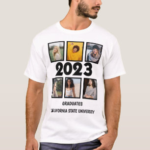 Custom 2023 Gradates 6 Foto Collage T-Shirt