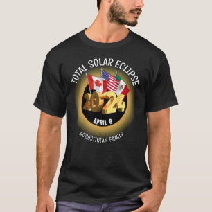 Custom 2024 INSGESAMT SOLAR ECLIPSE Flags Family T-Shirt