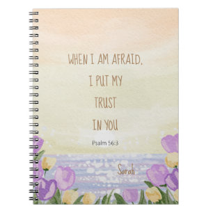 Custom 2024 JW Year Text Psalm 56:3 Tulip Ocean Notizblock