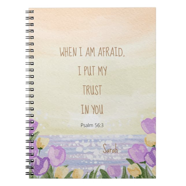Custom 2024 JW Year Text Psalm 56:3 Tulip Ocean Notizblock (Vorderseite)