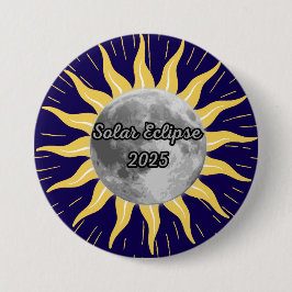 Custom 2025 Blue Solar Eclipse Button