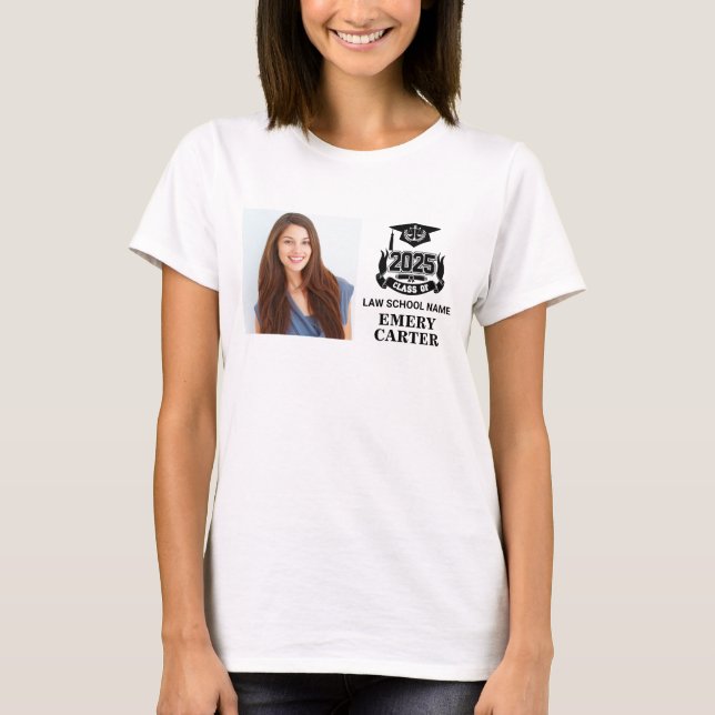 Custom 2025 Graduate Foto Attorney Law School T-Shirt (Vorderseite)