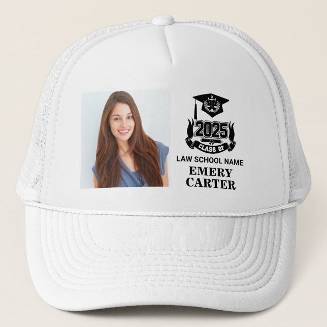 Custom 2025 Graduate Foto Attorney Law School Truckerkappe (Vorderseite)