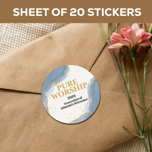 Custom 2025 JW Convention Pure Worship Runder Aufkleber