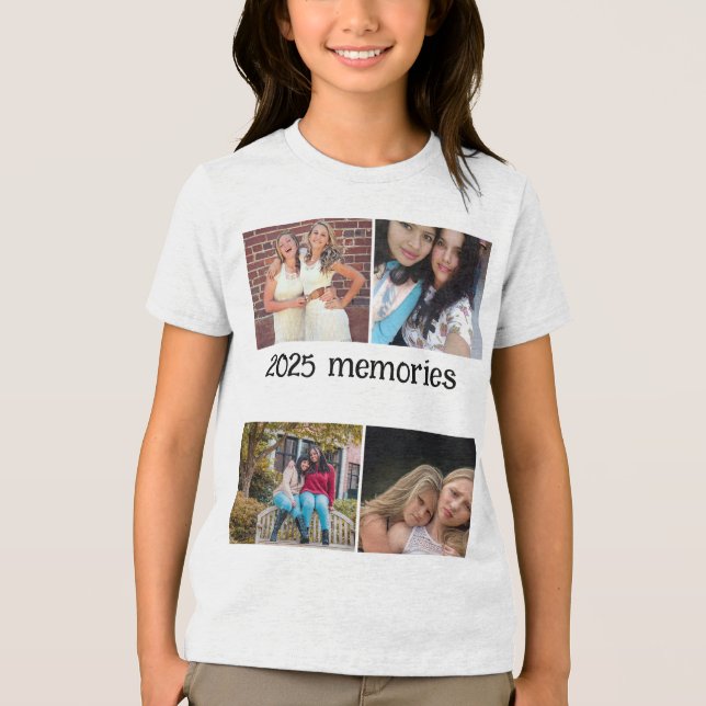 CUSTOM  2025 MEMORIES 4 PHOTO COLLAGE Tri-Blend SHIRT (Vorderseite)