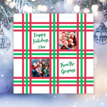 Custom 2025 Red Green Kariert Family Foto