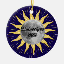 Custom 2025 Solar Eclipse Memory Keramik Ornament