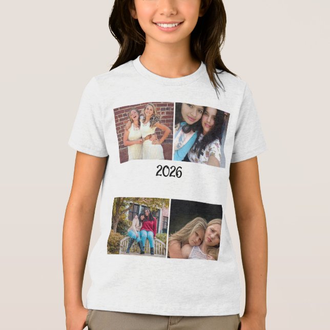 CUSTOM  2026 4 PHOTO COLLAGE Tri-Blend SHIRT (Vorderseite)