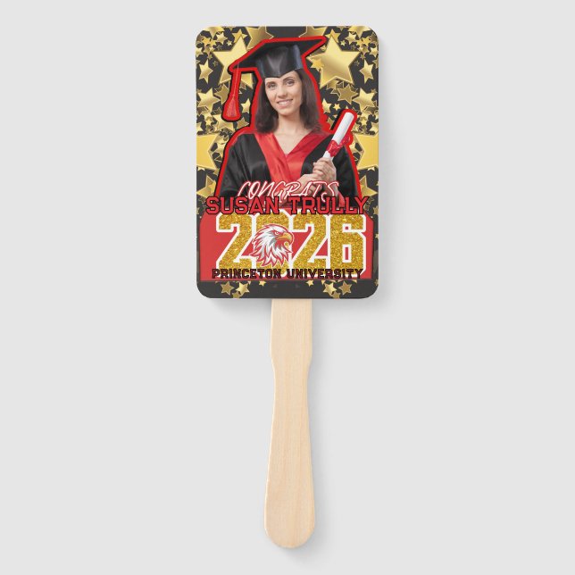 Custom 2026 Grad Fan for High School & College  Fächer (Vorderseite)