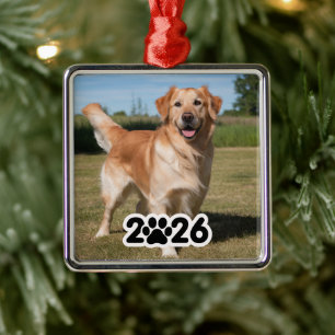 Custom 2026 Pet-Foto Ornament Aus Metall