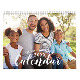 Custom 2026 Simple Modern Script Family Foto Kalender