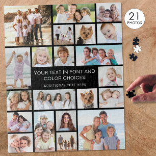 Custom 21 Foto Collage Personalisiert Black
