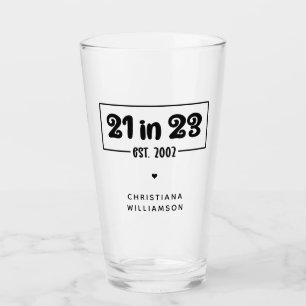 Custom 21. Geburtstag Geschenk 21 im 23. Est 2002 Glas