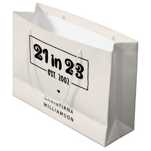 Custom 21. Geburtstag Geschenk 21 im 23. Est 2002 Große Geschenktüte