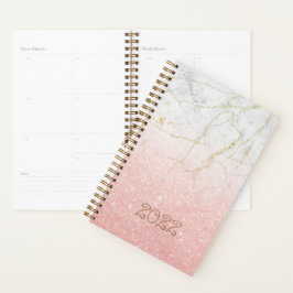 Custom 22 Rose Gold Marble Glitzer Undatiert Weekl Planer