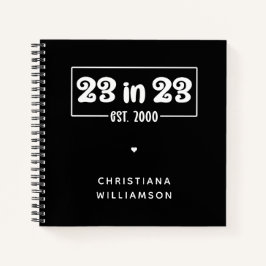 Custom 23. Geburtstag Geschenk 23 in 23 Est 2000 Notizbuch