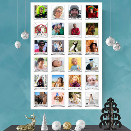 Custom 24 Foto Collage Retro Instant Film & Notes Poster