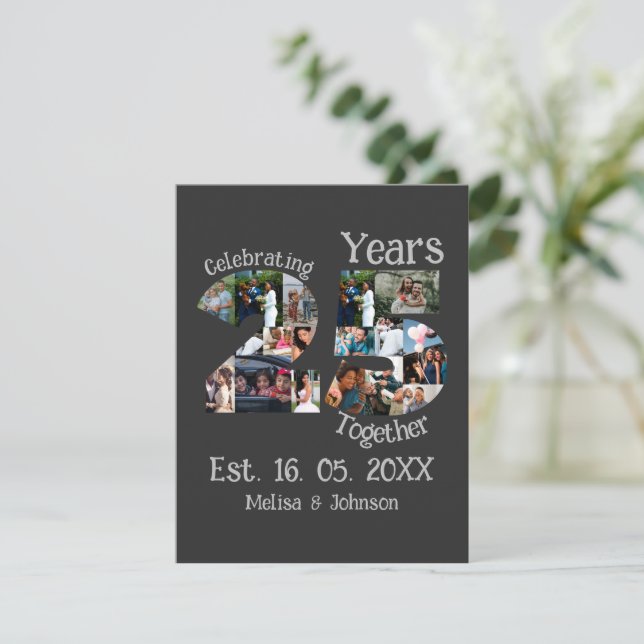 Custom 25. Hochzeitstag Foto Collage (Stehend Vorderseite)