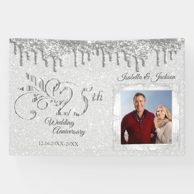 Custom 25. Silver Anniversary Banner (Horizontal)