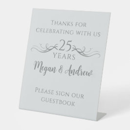 Custom 25 th Wedding Anniversary Gästebuchuntersch Sockelschild