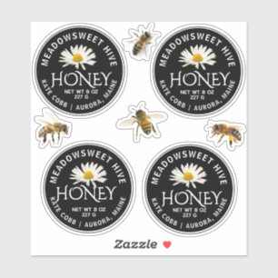 CUSTOM 2,5" VINYL Miel Étiquette abeilles et margu