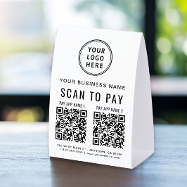 Custom 2 App QR Code Scan To Pay Tischaufsteller