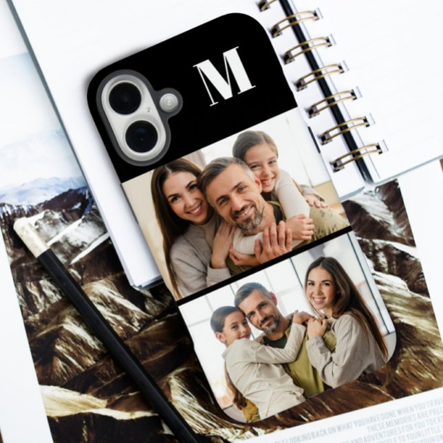 Custom 2 Family Photo & Monogrammed iPhone 16 Plus Hülle (Von Creator hochgeladen)