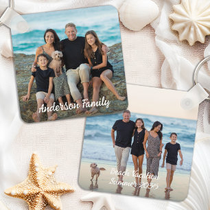 Custom 2 Foto Familienurlaub Einfache Personalisie Schlüsselanhänger
