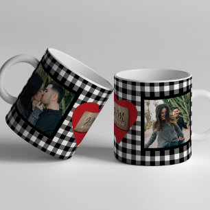 Custom 2 Foto Paare Initialzündung Herzschrittmach Kaffeetasse