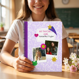 Custom 2 Fotos Collage Notebook mit Skriptname Notizbuch