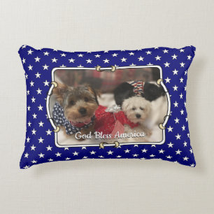 Custom 2 Fotos USA American Flag Patriotic Niedlic Dekokissen