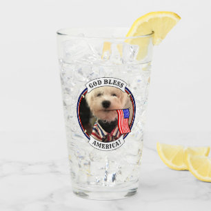 Custom 2 Fotos USA American Flag Patriotic Niedlic Glas
