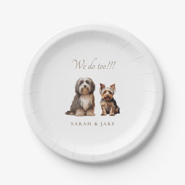 Custom 2 Pet Wedding  Pappteller (Vorderseite)