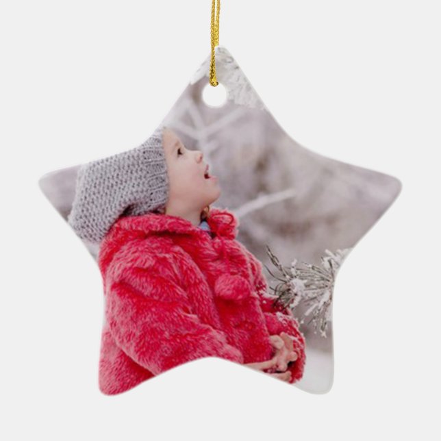 Custom 2 Photo Christmas Star Tree Ornament (Vorne)