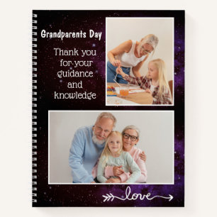 Custom 2 Photo Grand-parents Jour Carnet brillant