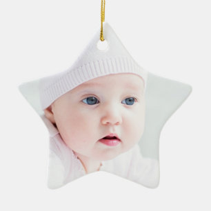 Custom 2 Photo Star Christmas Tree Ornament