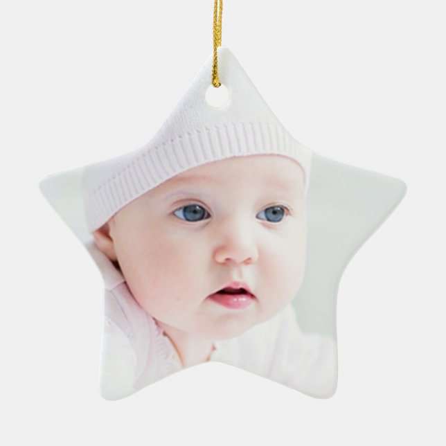 Custom 2 Photo Star Christmas Tree Ornament (Vorne)