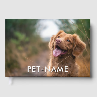 Custom 2 Photo With Your Pet Dog 2 Name Picture On Gästebuch