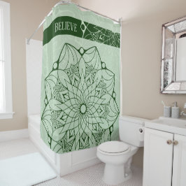Custom 2 Tone Green Mandala Duschvorhang