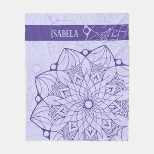 Custom 2 Tone Lila Mandala Fleece Blanket